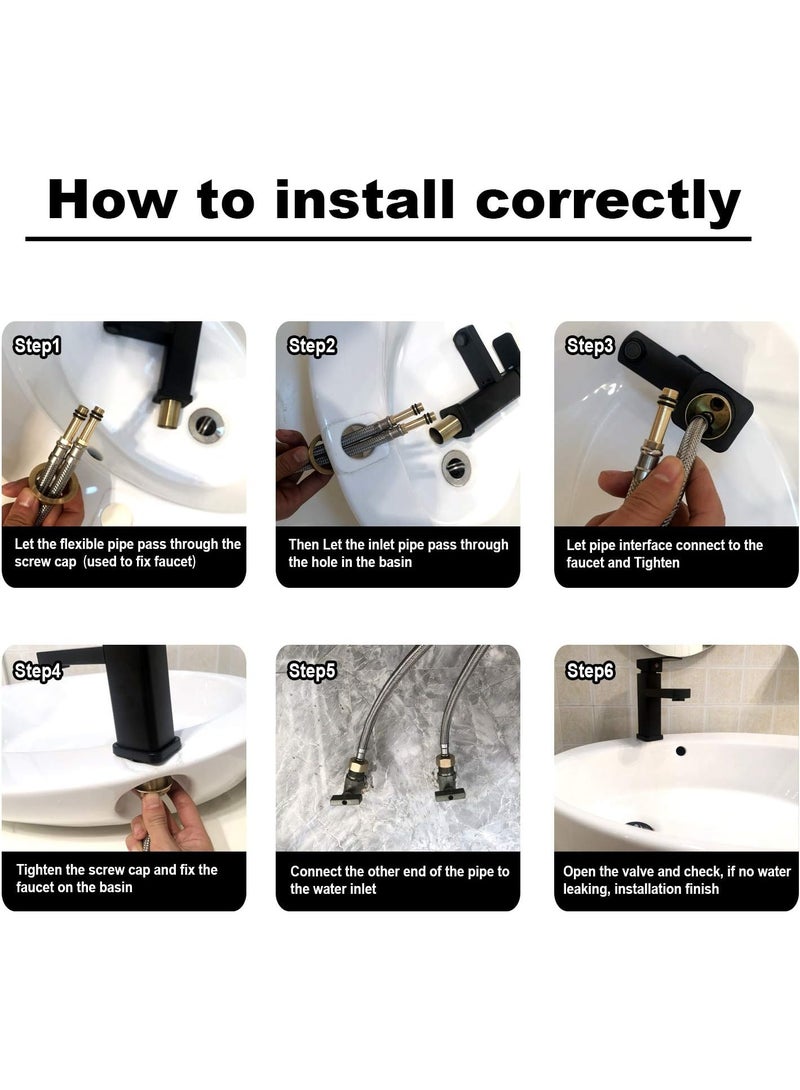 Pack of 2 Flexible Pipe Tap Connector Stainless Steel Braided Hose M10 (10mm) x 1/2" 60cm Long - Image 5